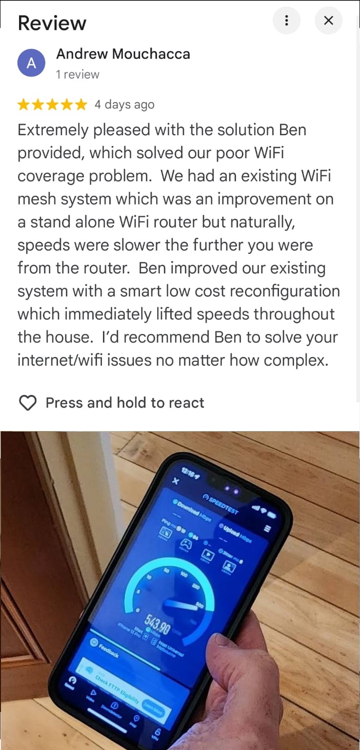 Google review screenshot
