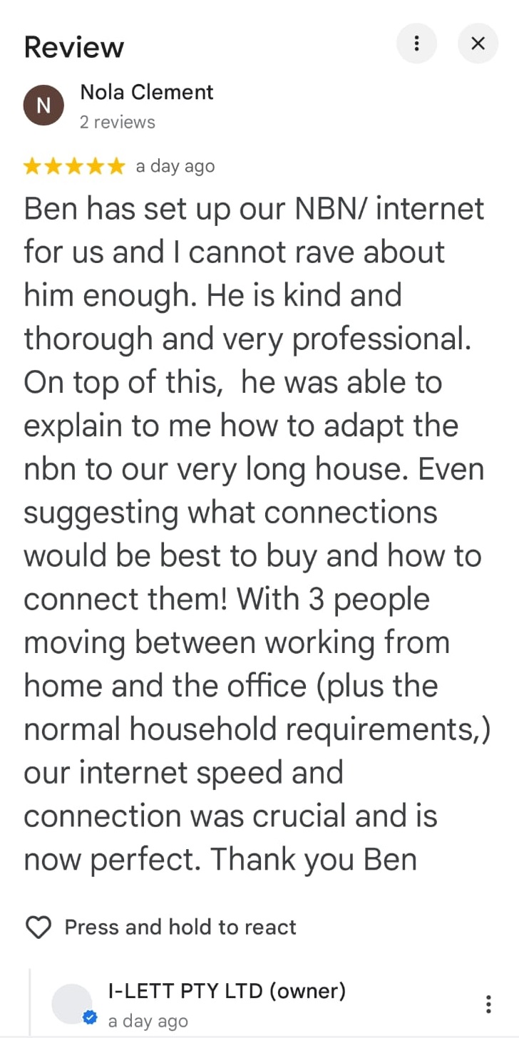 Google review screenshot